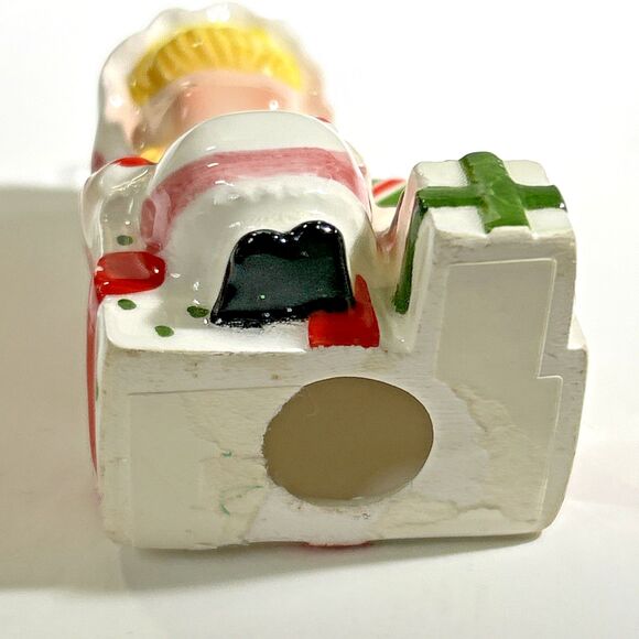 Vintage 1970s Joan‎ Walsh Anglund Girl w/ Gifts Ceramic Christmas Ornament Japan - Picture 5 of 6